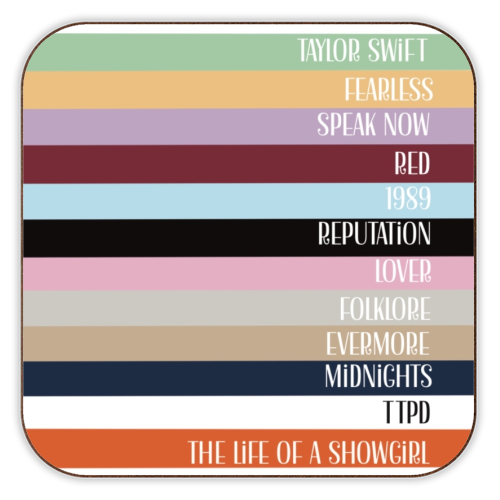 Taylor Eras stripes - personalised beer coaster by Giddy Kipper