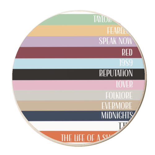 Taylor Eras stripes - personalised beer coaster by Giddy Kipper