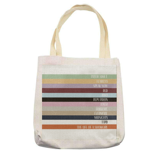 Taylor Eras stripes - printed canvas tote bag by Giddy Kipper