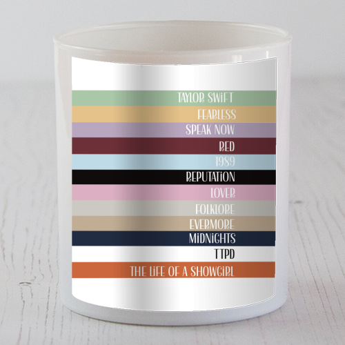 Taylor Eras stripes - scented candle by Giddy Kipper