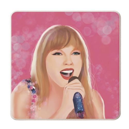 Taylor Eras Tour Bokeh - personalised beer coaster by Giddy Kipper