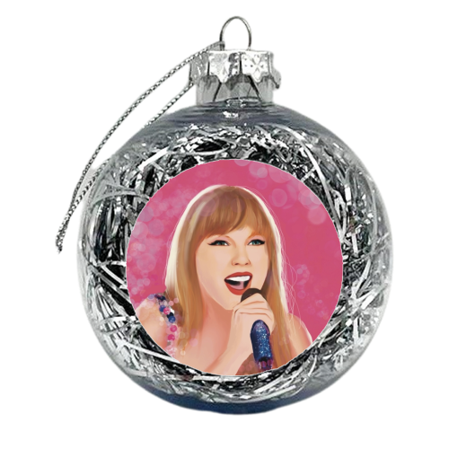 Taylor Eras Tour Bokeh - xmas bauble by Giddy Kipper