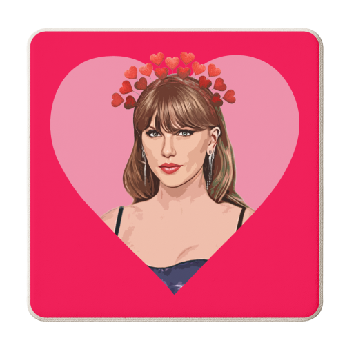 Taylor in Heart - personalised beer coaster by DOLLY WOLFE