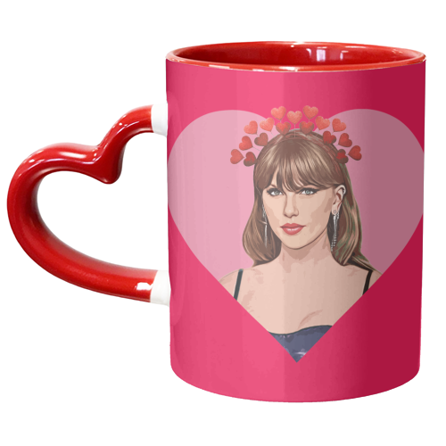 Taylor in Heart - unique mug by DOLLY WOLFE