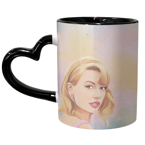 Taylor in pastels - unique mug by Giddy Kipper