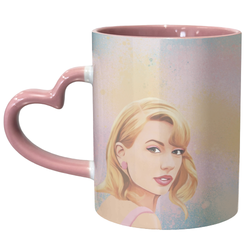 Taylor in pastels - unique mug by Giddy Kipper
