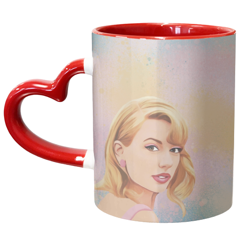 Taylor in pastels - unique mug by Giddy Kipper