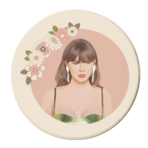 Taylor Pretty Boho - personalised beer coaster by Giddy Kipper