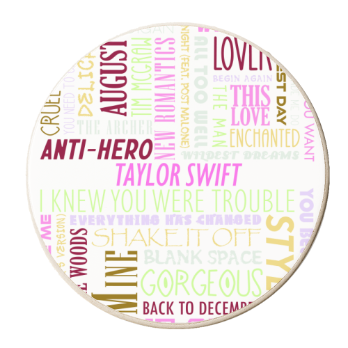 Taylor Songs - personalised beer coaster by All About Words Designs