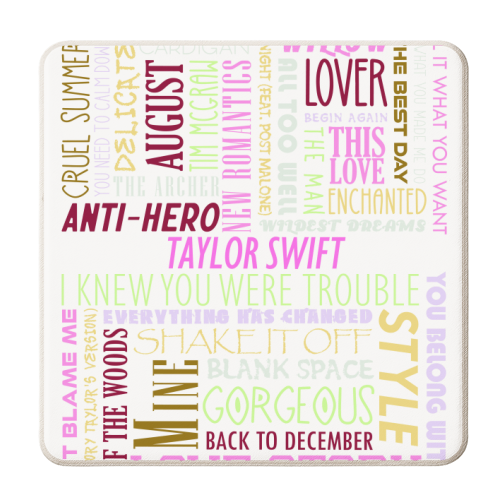 Taylor Songs - personalised beer coaster by All About Words Designs