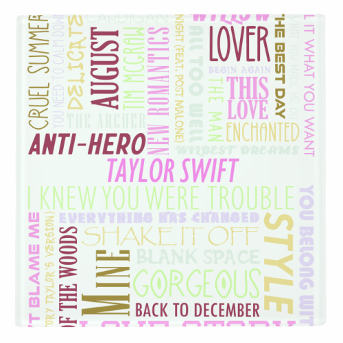 Taylor Songs - personalised beer coaster by All About Words Designs