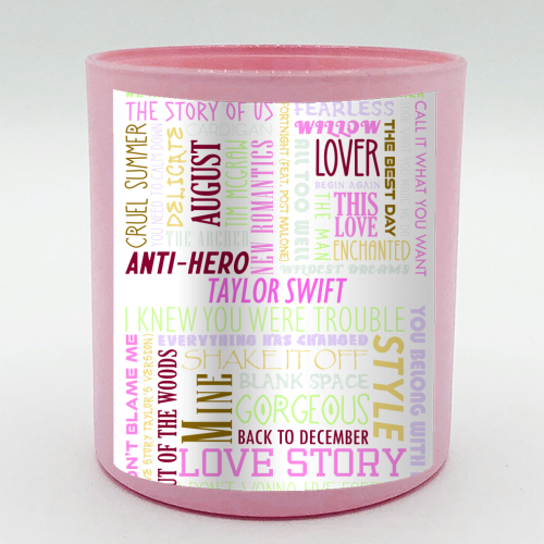 Taylor Songs - scented candle by All About Words Designs