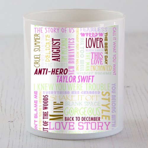 Taylor Songs - scented candle by All About Words Designs