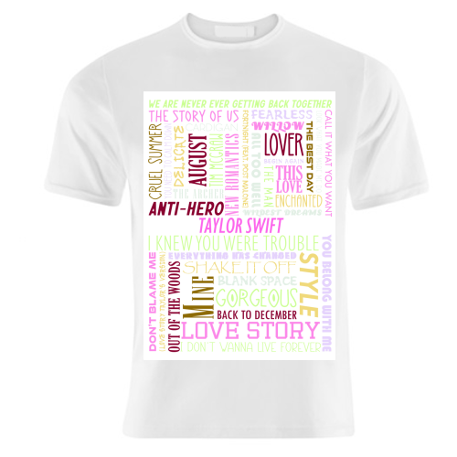 Taylor Songs - unique t shirt by All About Words Designs
