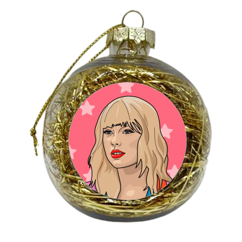 Blonde Star Print - xmas bauble by The Girl Next Draw
