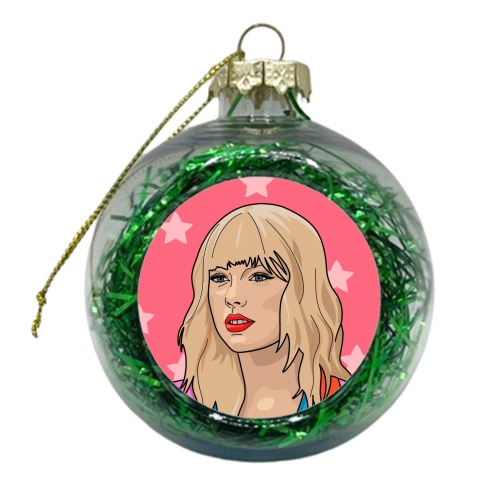 Blonde Star Print - xmas bauble by The Girl Next Draw