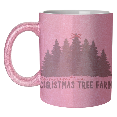 Taylor's Christmas Tree Farm - unique mug by Giddy Kipper