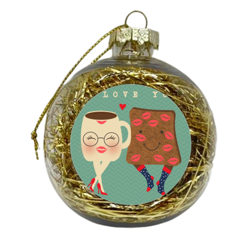 tea and toast - xmas bauble by Faye Gollaglee