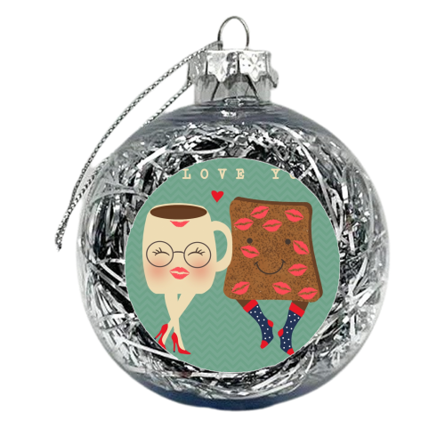 tea and toast - xmas bauble by Faye Gollaglee