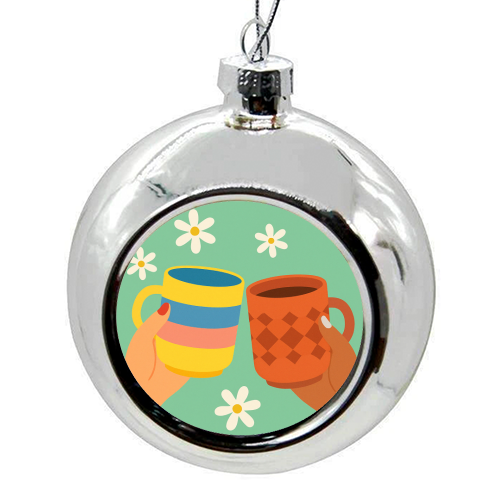 Tea Besties - colourful christmas bauble by Eloise