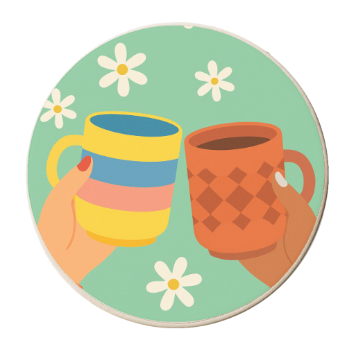 Tea Besties - personalised beer coaster by Eloise