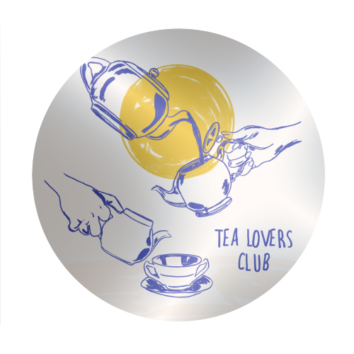 Tea Lovers Club Line Art Illustration - Circle Sticker by EZbie