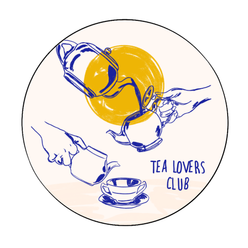 Tea Lovers Club Line Art Illustration - Circle Sticker by EZbie