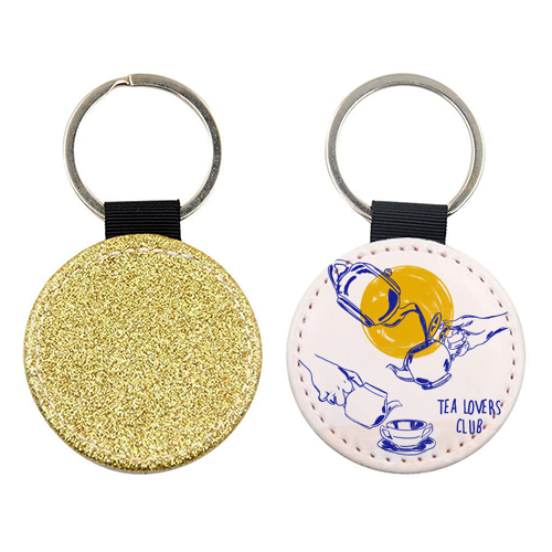 Tea Lovers Club Line Art Illustration - keyring by EZbie
