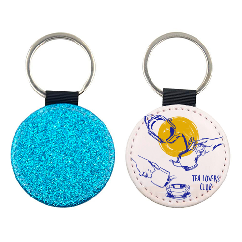 Tea Lovers Club Line Art Illustration - keyring by EZbie