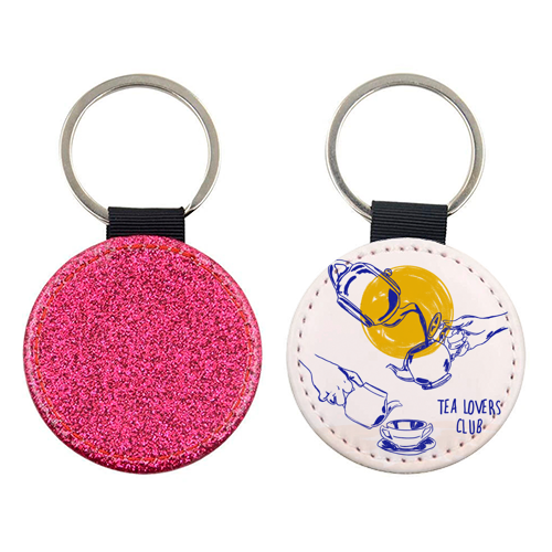 Tea Lovers Club Line Art Illustration - keyring by EZbie