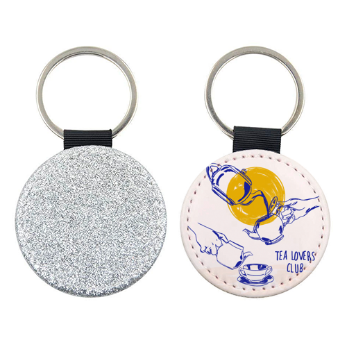 Tea Lovers Club Line Art Illustration - keyring by EZbie