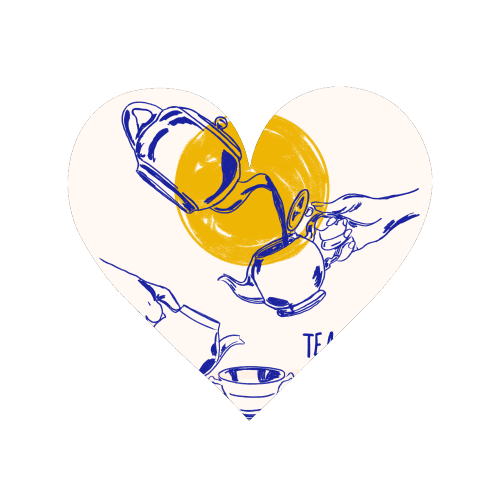 Tea Lovers Club Line Art Illustration - Magnet by EZbie