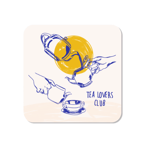 Tea Lovers Club Line Art Illustration - Magnet by EZbie