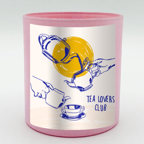 Tea Lovers Club Line Art Illustration - scented candle by EZbie