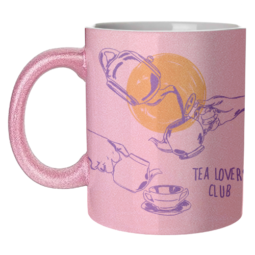 Tea Lovers Club Line Art Illustration - unique mug by EZbie