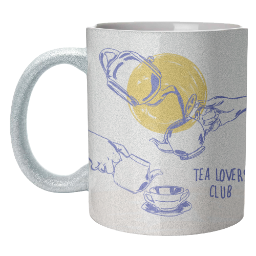 Tea Lovers Club Line Art Illustration - unique mug by EZbie