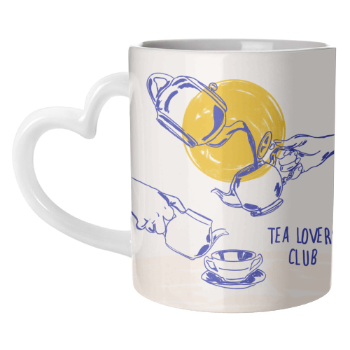 Tea Lovers Club Line Art Illustration - unique mug by EZbie