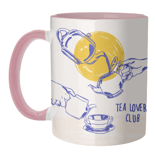 Tea Lovers Club Line Art Illustration - unique mug by EZbie
