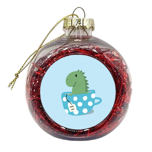 Tea Rex - xmas bauble by Ella Seymour