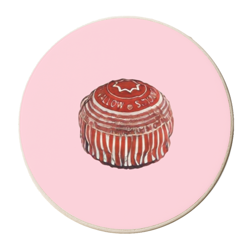 TEACAKE - PINK - personalised beer coaster by Wallace Elizabeth
