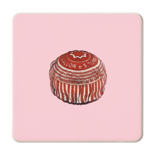 TEACAKE - PINK - personalised beer coaster by Wallace Elizabeth