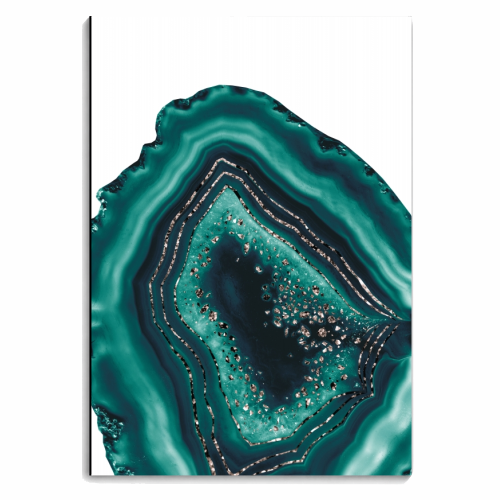 Teal Agate Rose Gold Glitter Glam #1 #gem #decor #art - personalised A4, A5, A6 notebook by Anita Bella Jantz
