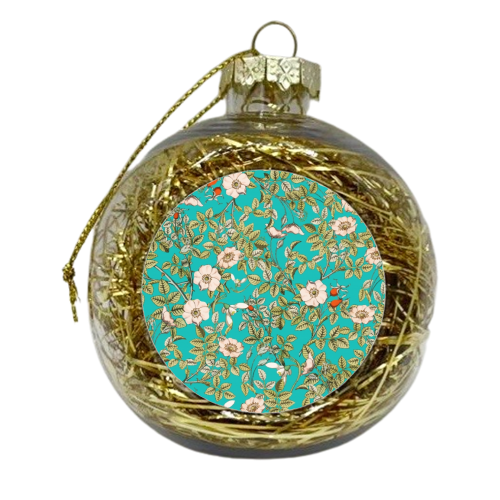 Teal Botanical - xmas bauble by Uma Prabhakar Gokhale