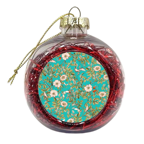 Teal Botanical - xmas bauble by Uma Prabhakar Gokhale
