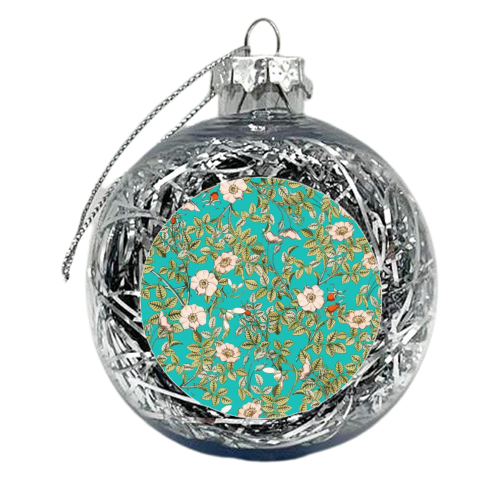 Teal Botanical - xmas bauble by Uma Prabhakar Gokhale