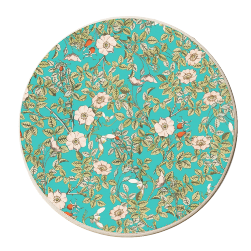 Teal Botanical - personalised beer coaster by Uma Prabhakar Gokhale