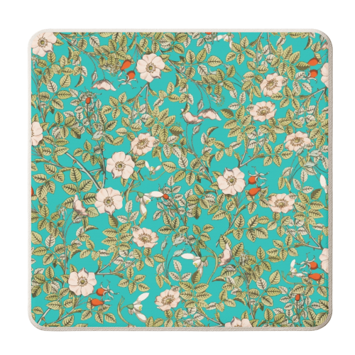 Teal Botanical - personalised beer coaster by Uma Prabhakar Gokhale