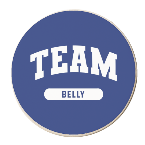 Team belly print - personalised beer coaster by The Girl Next Draw