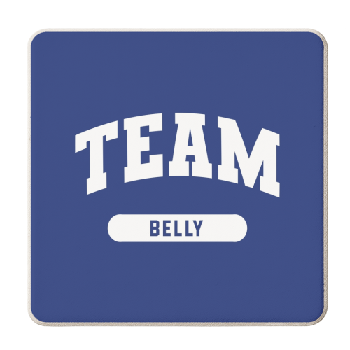 Team belly print - personalised beer coaster by The Girl Next Draw