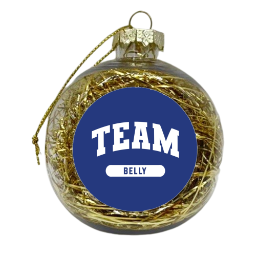 Team belly print - xmas bauble by The Girl Next Draw